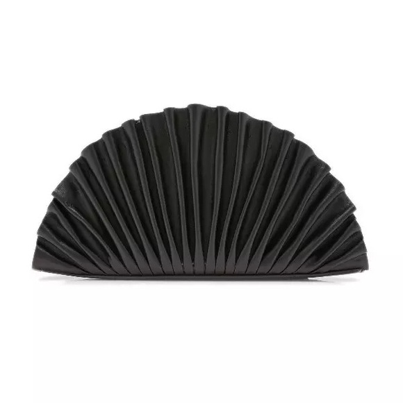 Cult Gaia Black Pleated Nala Clutch - Picture 1 of 5